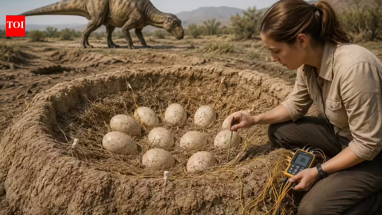 Scientists recreated a dinosaur nest to uncover how eggs stayed warm 70 million years ago | Scientists recreated a dinosaur nest to uncover how eggs stayed warm 70 million years ago |