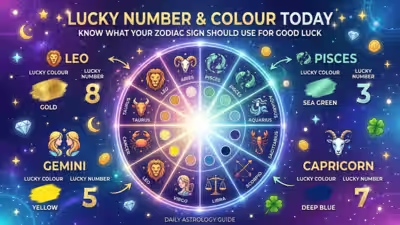 Lucky Number and Colour Today: Know What Your Zodiac Sign Should Use for Good Luck Lucky Number and Colour Today: Know What Your Zodiac Sign Should Use for Good Luck