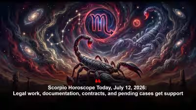 Scorpio Horoscope Today, July 12, 2026: Legal work, documentation, contracts, and pending cases get support Scorpio Horoscope Today, July 12, 2026: Legal work, documentation, contracts, and pending cases get support