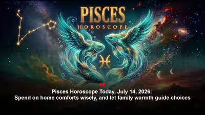 Pisces Horoscope Today, July 14, 2026: Spend on home comforts wisely, and let family warmth guide choices Pisces Horoscope Today, July 14, 2026: Spend on home comforts wisely, and let family warmth guide choices