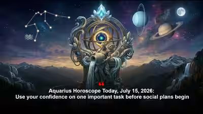 Aquarius Horoscope Today, July 15, 2026: Use your confidence on one important task before social plans begin Aquarius Horoscope Today, July 15, 2026: Use your confidence on one important task before social plans begin