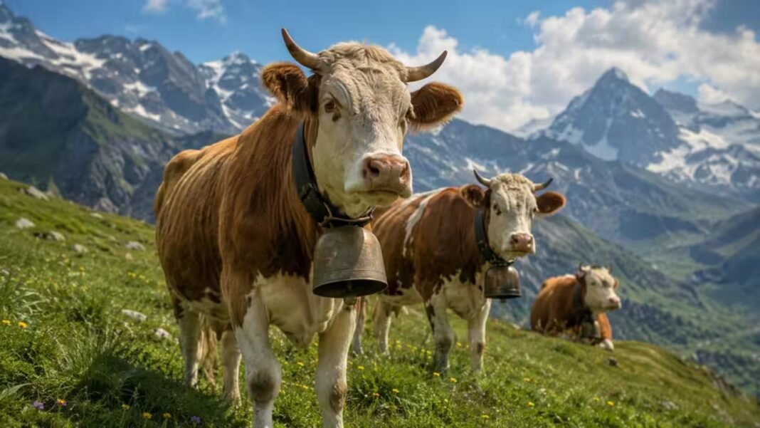 Swiss cows wear giant bells around their necks. The reason began with a simple problem in the mountains | Swiss cows wear giant bells around their necks. The reason began with a simple problem in the mountains |