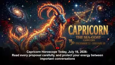 Capricorn Horoscope Today, July 16, 2026: Read every proposal carefully, and protect your energy between important conversations Capricorn Horoscope Today, July 16, 2026: Read every proposal carefully, and protect your energy between important conversations