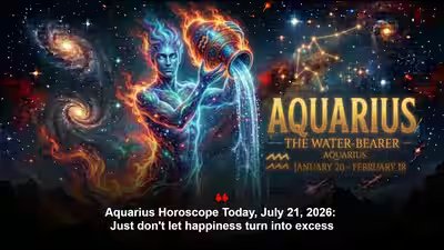 Aquarius Horoscope Today, July 21, 2026: Just don’t let happiness turn into excess Aquarius Horoscope Today, July 21, 2026: Just don’t let happiness turn into excess