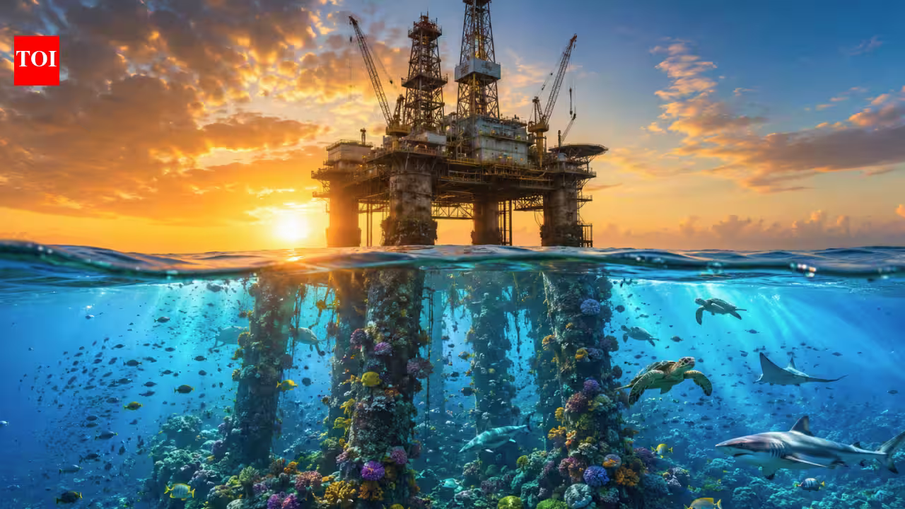 These oil rigs once drilled for crude and symbolised pollution. Now, nature has turned them into thriving underwater sanctuaries for fish | These oil rigs once drilled for crude and symbolised pollution. Now, nature has turned them into thriving underwater sanctuaries for fish |