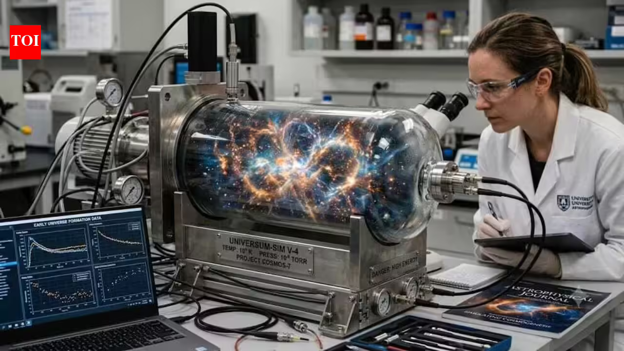 Scientists recreated a tiny piece of the early universe inside a glass tube to study how life’s building blocks formed | Scientists recreated a tiny piece of the early universe inside a glass tube to study how life’s building blocks formed |
