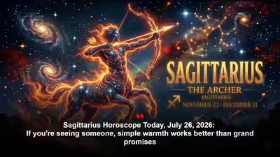 Sagittarius Horoscope Today, July 26, 2026: If you’re seeing someone, simple warmth works better than grand promises Sagittarius Horoscope Today, July 26, 2026: If you’re seeing someone, simple warmth works better than grand promises