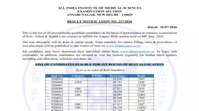 AIIMS Paramedical result 2026 out at aiimsexams.ac.in; counselling schedule to be released soon: Check direct link here AIIMS Paramedical result 2026 out at aiimsexams.ac.in; counselling schedule to be released soon: Check direct link here