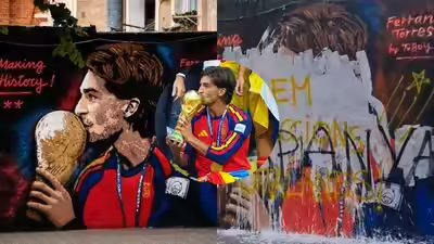‘P*** Espanya’: Spain’s Ferran Torres World Cup mural vandalised in Barcelona | Football News ‘P*** Espanya’: Spain’s Ferran Torres World Cup mural vandalised in Barcelona | Football News