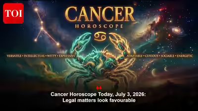Cancer Horoscope Today, July 3, 2026: Legal matters look favourable Cancer Horoscope Today, July 3, 2026: Legal matters look favourable
