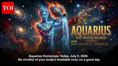 Aquarius Horoscope Today, July 5, 2026: Be mindful of your body’s timetable even on a good day Aquarius Horoscope Today, July 5, 2026: Be mindful of your body’s timetable even on a good day