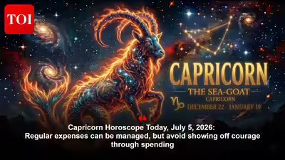 Capricorn Horoscope Today, July 5, 2026: Regular expenses can be managed, but avoid showing off courage through spending Capricorn Horoscope Today, July 5, 2026: Regular expenses can be managed, but avoid showing off courage through spending