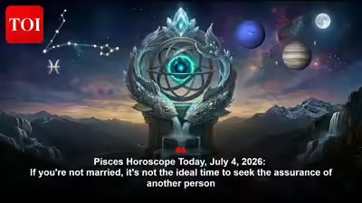 Pisces Horoscope Today, July 4, 2026: If you’re not married, it’s not the ideal time to seek the assurance of another person Pisces Horoscope Today, July 4, 2026: If you’re not married, it’s not the ideal time to seek the assurance of another person