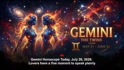 Gemini Horoscope Today, July 26, 2026: Lovers have a fine moment to speak plainly Gemini Horoscope Today, July 26, 2026: Lovers have a fine moment to speak plainly