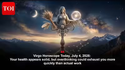 Virgo Horoscope Today, July 4, 2026: Your health appears solid, but overthinking could exhaust you more quickly than actual work Virgo Horoscope Today, July 4, 2026: Your health appears solid, but overthinking could exhaust you more quickly than actual work