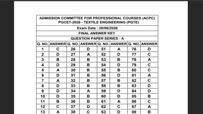 Gujarat PGCET 2026 final answer key out; result expected by July 10: Direct link to download here Gujarat PGCET 2026 final answer key out; result expected by July 10: Direct link to download here
