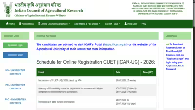 ICAR UG round 1 seat allotment result 2026 out at icarcounseling.com: Direct link to download allotment letter here ICAR UG round 1 seat allotment result 2026 out at icarcounseling.com: Direct link to download allotment letter here
