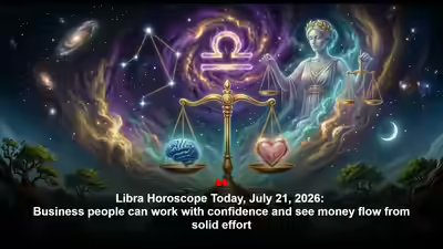 Libra Horoscope Today, July 21, 2026: Business people can work with confidence and see money flow from solid effort Libra Horoscope Today, July 21, 2026: Business people can work with confidence and see money flow from solid effort