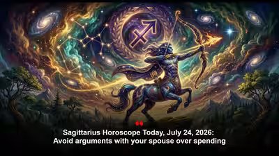 Sagittarius Horoscope Today, July 24, 2026: Avoid arguments with your spouse over spending Sagittarius Horoscope Today, July 24, 2026: Avoid arguments with your spouse over spending