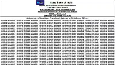 SBI CBO Final Result 2026 declared at sbi.bank.in, download merit list PDF here SBI CBO Final Result 2026 declared at sbi.bank.in, download merit list PDF here