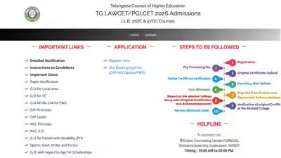 TS LAWCET 2026 Phase I counselling begins at lawcet.tgche.ac.in; registration window opens for LL.B admissions TS LAWCET 2026 Phase I counselling begins at lawcet.tgche.ac.in; registration window opens for LL.B admissions