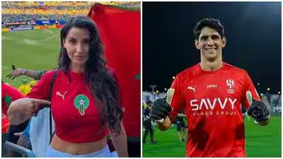 Nora Fatehi breaks silence on dating rumours with Yassine Bounou, calls Moroccan goalkeeper ‘very kind’ and ‘one of the best in the world’ | Hindi Movie News Nora Fatehi breaks silence on dating rumours with Yassine Bounou, calls Moroccan goalkeeper ‘very kind’ and ‘one of the best in the world’ | Hindi Movie News