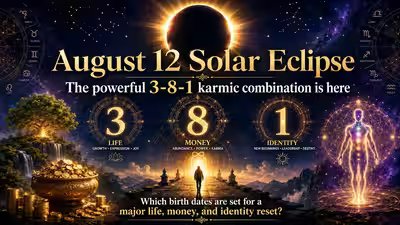 August 12,2026 Solar Eclipse: The powerful 3-8-1 karmic combination is here—Find out which birth dates are set for a major life, money, and identity reset August 12,2026 Solar Eclipse: The powerful 3-8-1 karmic combination is here—Find out which birth dates are set for a major life, money, and identity reset
