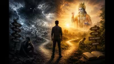 Quote Of The Day By Bhagavad Gita: Why fear makes every choice feel like a battle, and how Karma Yoga restores peace, drive, and confidence Quote Of The Day By Bhagavad Gita: Why fear makes every choice feel like a battle, and how Karma Yoga restores peace, drive, and confidence
