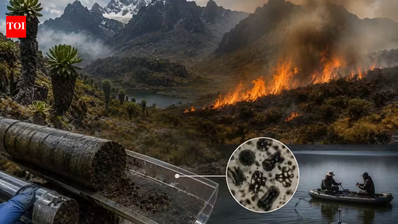 In 2012, a wildfire scorched 42 sq km of the Rwenzori alpine zone; lake cores showed it was the first large-scale fire there in 12,000 years, with charcoal jumping over 100-fold In 2012, a wildfire scorched 42 sq km of the Rwenzori alpine zone; lake cores showed it was the first large-scale fire there in 12,000 years, with charcoal jumping over 100-fold