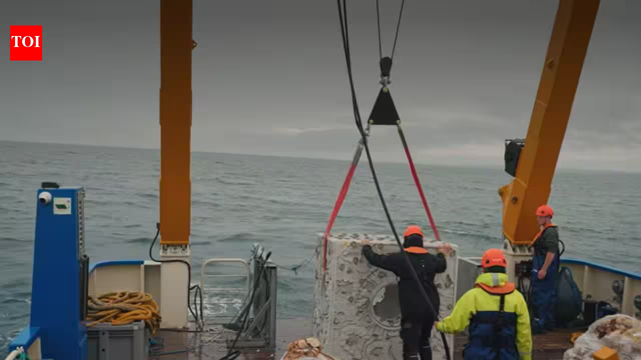 Britain is dropping 20 concrete reef cubes and 44 tons of scallop shells into the sea in the hope to bring back its native oysters who have reduced by 95% since 1800s Britain is dropping 20 concrete reef cubes and 44 tons of scallop shells into the sea in the hope to bring back its native oysters who have reduced by 95% since 1800s