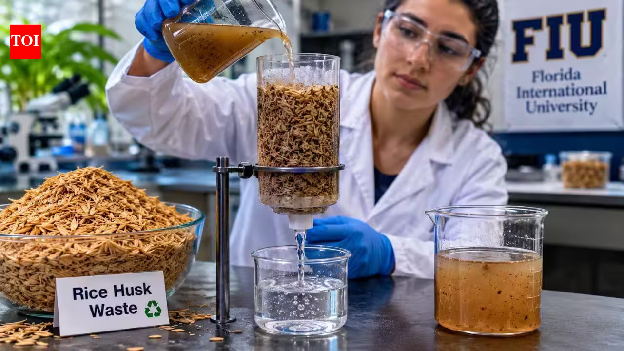 Florida scientists are turning rice husk waste into reusable water filters that can remove pollutants from contaminated water | Florida scientists are turning rice husk waste into reusable water filters that can remove pollutants from contaminated water |