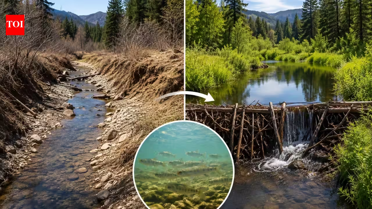 California built beaver-like dams in coho salmon creeks; at one site, mean juvenile survival rose from 8% before restoration to 60% after California built beaver-like dams in coho salmon creeks; at one site, mean juvenile survival rose from 8% before restoration to 60% after
