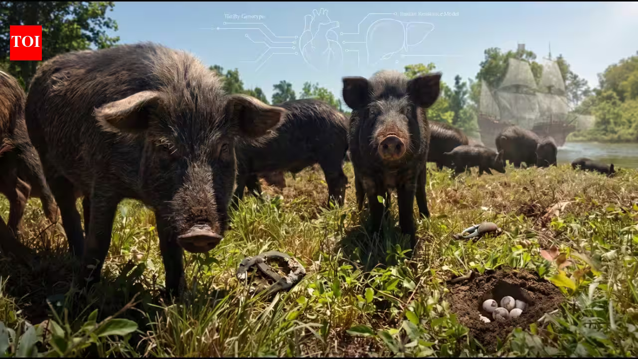 In the 1500s, Spanish explorers left pigs on a Georgia island as future food; centuries of feast and famine produced hogs that rapidly store fat and are now used to study obesity and metabolic disease In the 1500s, Spanish explorers left pigs on a Georgia island as future food; centuries of feast and famine produced hogs that rapidly store fat and are now used to study obesity and metabolic disease