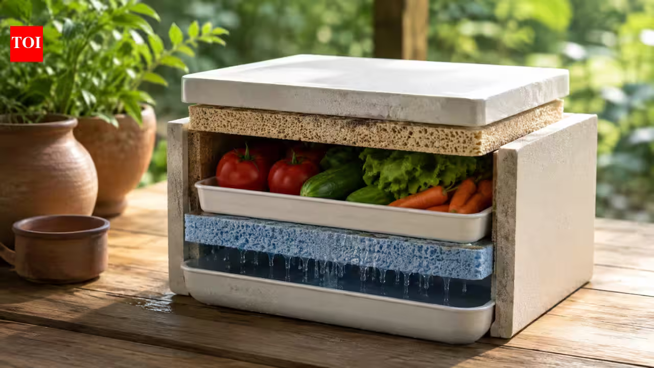 In 2022, MIT researchers built a 4-inch, 3-layer cooler using evaporation and insulation to keep food fresh without electricity | In 2022, MIT researchers built a 4-inch, 3-layer cooler using evaporation and insulation to keep food fresh without electricity |