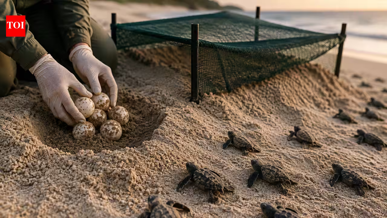 Conservationists move threatened sea turtle nests to safer sand to save eggs from heat and tides; a 2-year study found lower hatching success, smaller hatchlings and just 8% males in one season Conservationists move threatened sea turtle nests to safer sand to save eggs from heat and tides; a 2-year study found lower hatching success, smaller hatchlings and just 8% males in one season