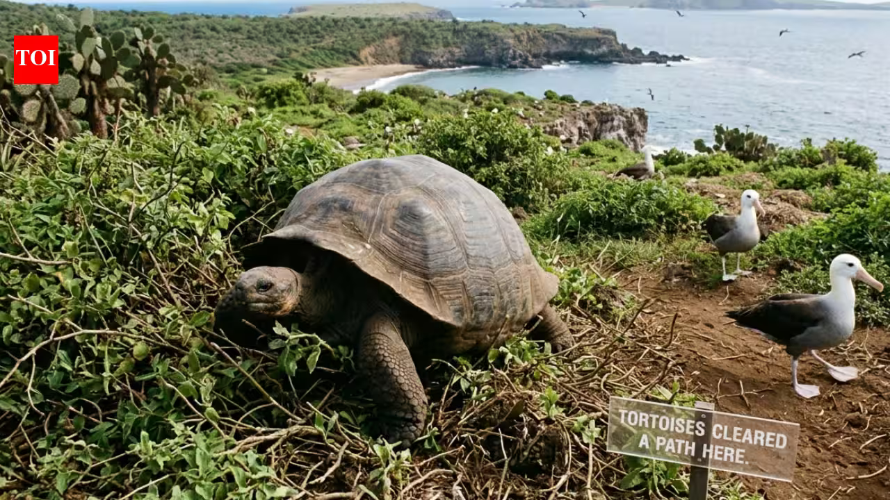 In the 1970s, just 14 giant tortoises remained on Española; now 3,000 are restoring vegetation and bringing albatrosses back to nesting grounds | In the 1970s, just 14 giant tortoises remained on Española; now 3,000 are restoring vegetation and bringing albatrosses back to nesting grounds |