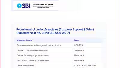 SBI Clerk Recruitment 2026: Last date to apply today for 9,124 posts; check direct link here SBI Clerk Recruitment 2026: Last date to apply today for 9,124 posts; check direct link here