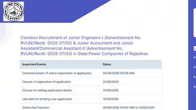 RVUNL Recruitment 2026: Last date today to apply for 2,005 posts; apply here RVUNL Recruitment 2026: Last date today to apply for 2,005 posts; apply here