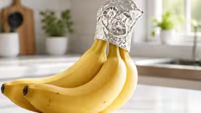 How To Keep Bananas Fresh Longer: Aluminium foil hack to keep bananas fresh: Simple DIY trick to prevent bananas from turning mushy How To Keep Bananas Fresh Longer: Aluminium foil hack to keep bananas fresh: Simple DIY trick to prevent bananas from turning mushy