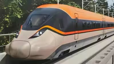 India’s first bullet train project began with a Rs 1.1 lakh crore estimate, cost has now nearly doubled to Rs 2.1 lakh crore; indigenously made high-speed train to start running from August 2027 India’s first bullet train project began with a Rs 1.1 lakh crore estimate, cost has now nearly doubled to Rs 2.1 lakh crore; indigenously made high-speed train to start running from August 2027