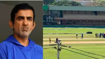 Hours after Gautam Gambhir’s visit to Galle, lawn mower hits the pitch Hours after Gautam Gambhir’s visit to Galle, lawn mower hits the pitch