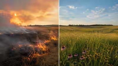 In 2002, a Kansas landowner began restoring 320 neglected acres with winter burns; 20 years later, native tallgrass and wildflowers had returned | World News In 2002, a Kansas landowner began restoring 320 neglected acres with winter burns; 20 years later, native tallgrass and wildflowers had returned | World News
