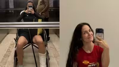 ‘Health comes first’: Elli AvrRam suffers foot fracture after 10-kg dumbbell accident; postpones shoots | ‘Health comes first’: Elli AvrRam suffers foot fracture after 10-kg dumbbell accident; postpones shoots |