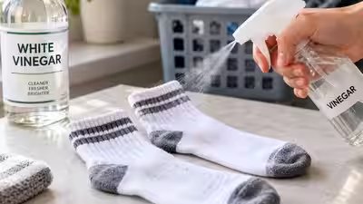 Sock Odour Solution: Spraying vinegar on socks before washing them: What it does and why this simple laundry hack is recommended Sock Odour Solution: Spraying vinegar on socks before washing them: What it does and why this simple laundry hack is recommended