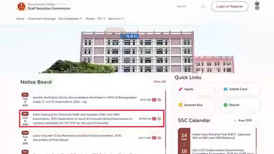 SSC MTS 2025 and CBIC Havaldar Result 2026 declared at ssc.gov.in; 8,071 shortlisted for PET and PST: Direct link SSC MTS 2025 and CBIC Havaldar Result 2026 declared at ssc.gov.in; 8,071 shortlisted for PET and PST: Direct link