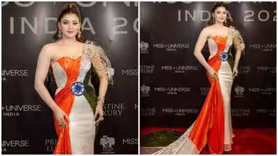 Urvashi Rautela faces backlash over Tiranga-inspired gown at Miss Universe India, defends her look: ‘It is a theatrical, high-fashion homage’ | Urvashi Rautela faces backlash over Tiranga-inspired gown at Miss Universe India, defends her look: ‘It is a theatrical, high-fashion homage’ |