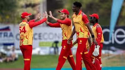 Zimbabwe survive huge Namibia scare, clinch five-run win in final-over thriller | Cricket News Zimbabwe survive huge Namibia scare, clinch five-run win in final-over thriller | Cricket News