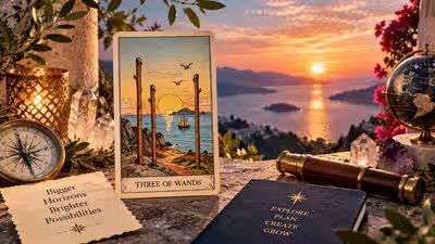 Tarot Card of the Day, September 23: Three of Wands Meets the Aquarius Moon — Is Your Future Asking You to Think Bigger? Tarot Card of the Day, September 23: Three of Wands Meets the Aquarius Moon — Is Your Future Asking You to Think Bigger?