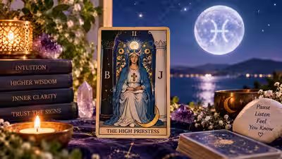 Tarot Card of the Day, September 24: The High Priestess Meets the Pisces Moon — What Is Your Intuition Trying to Tell You? Tarot Card of the Day, September 24: The High Priestess Meets the Pisces Moon — What Is Your Intuition Trying to Tell You?