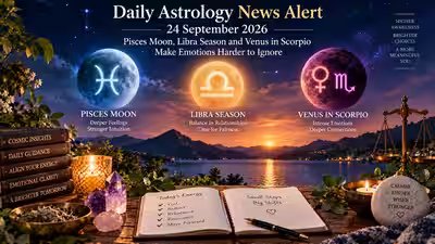 Daily Astrology News Alert, 24 September 2026: Pisces Moon, Libra Season and Venus in Scorpio Make Emotions Harder to Ignore Daily Astrology News Alert, 24 September 2026: Pisces Moon, Libra Season and Venus in Scorpio Make Emotions Harder to Ignore